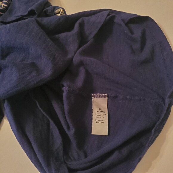 CATHERINES Women Crafted Blue T-Shirt 100% Cotton Size 1XL. - Picture 8 of 10